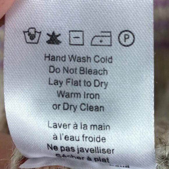 Heartloom Cecily Striped Chunky Knit Sweater‎ Size XS Purple Fuzzy Grandpa Boho - Picture 8 of 9